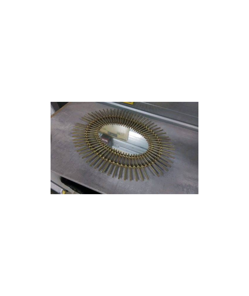 MIROIR OVALE ROTIN EN LETAT 