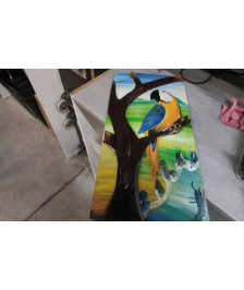 CADRE BOIS DECO PERROQUET