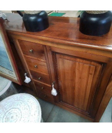 BUFFET 2 PORTES 5 TIROIRS MERISIER