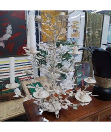 CHANDELIER METAL BLANC