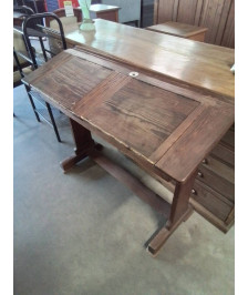 PUPITRE D’ÉCOLIER DOUBLE AVEC ENCRIER PITCHPIN DÉBUT XXE 