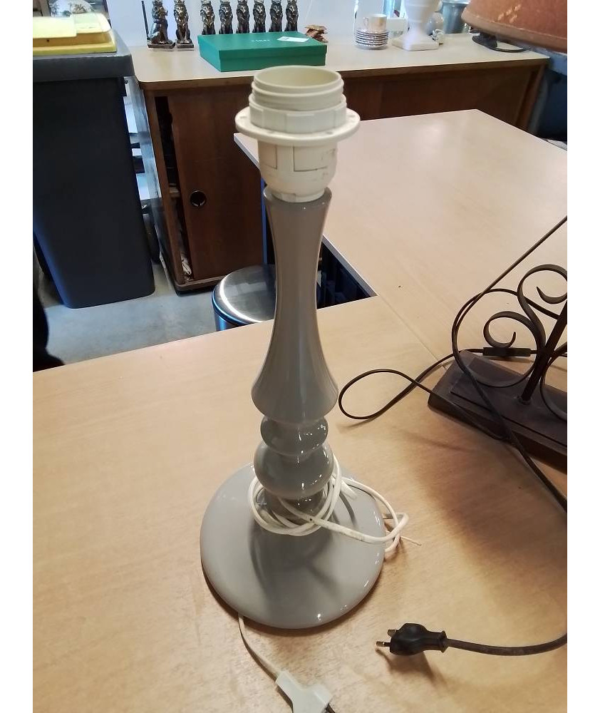 LAMPE COLONNE BOIS GRIS LAQUÉ 