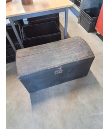 MALLE BOMBÉE BOIS NOIR DÉBUT XXE