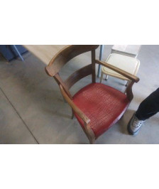 FAUTEUIL BOIS ASSISE ROUGE