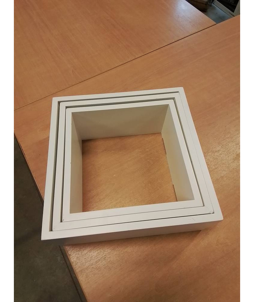 3 ÉTAGÈRES MURAL CARRÉ BOIS BLANC 