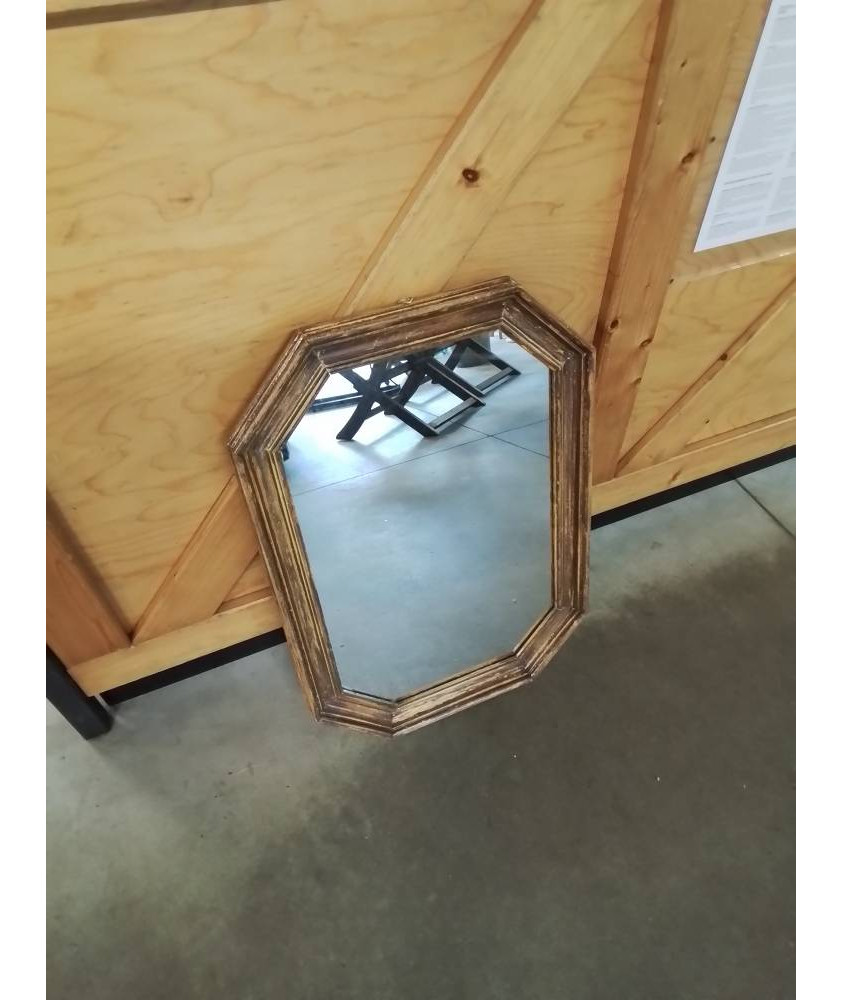 MIROIR OCTOGONAL BOIS MOULURÉ 