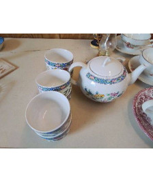 SERVICE À THÉ MOTIF FLORAL 