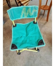 CHAISE DE CAMPING PLIANT ENFANT MÉTAL ET TOILE VERTE 