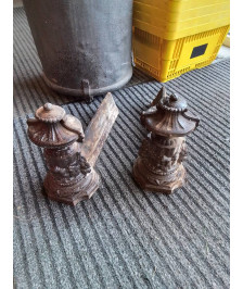 PAIRE DE CHENETS FONTE 