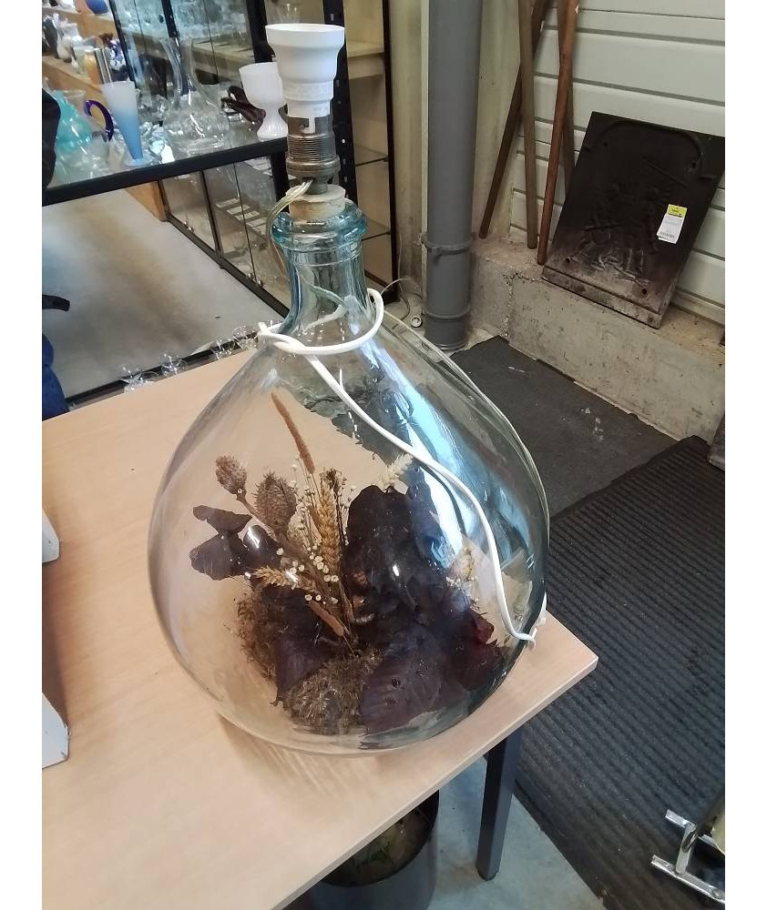 DAME JEANNE ÉLECTRIFIÉE VERRE SOUFFLÉ 