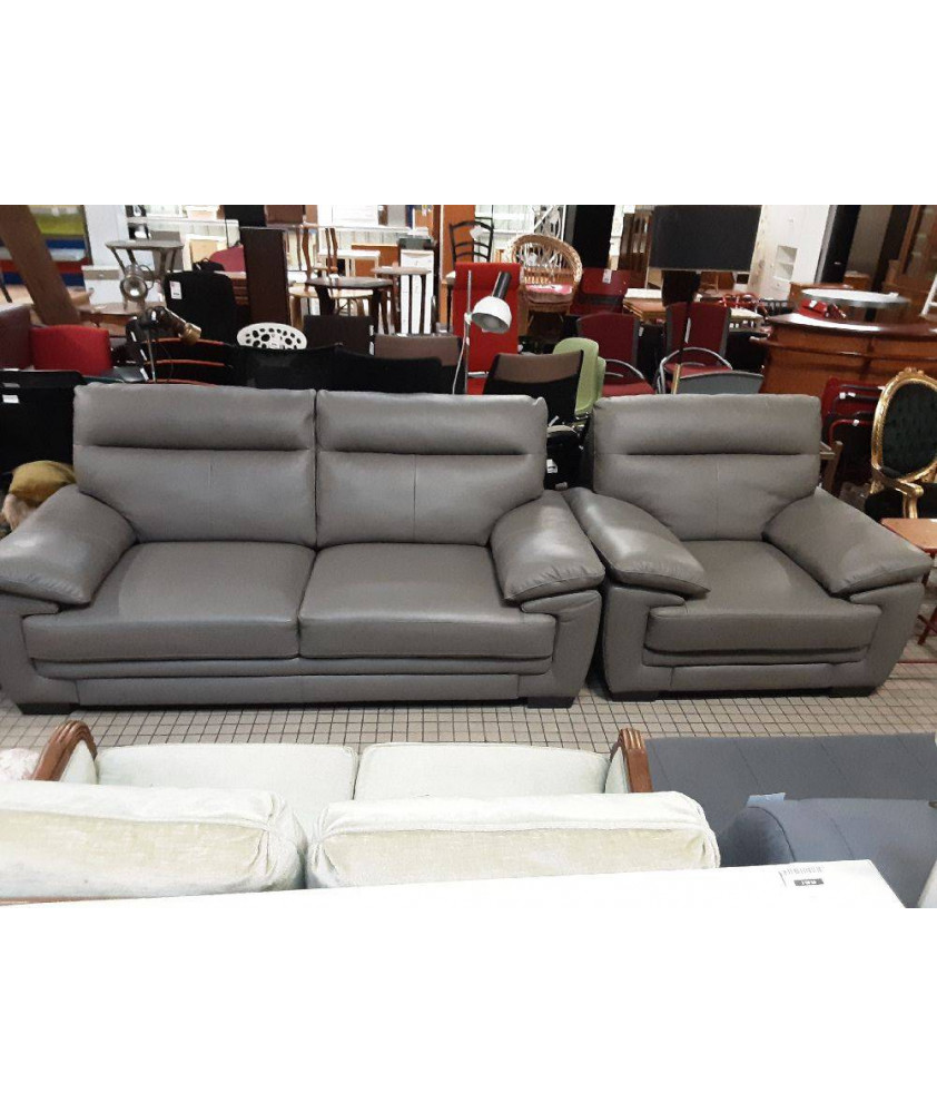 CANAPÉ+1 FAUTEUIL CUIR 