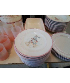 ASSIETTE BORDURE ROSE FEMME À VÉLO 