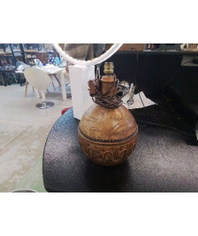 PIED DE LAMPE BONBONNE RECOUVERTE CROUTE DE CUIR 