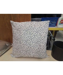 COUSSIN BLANC ET BEIGE AVEC MOTIF 