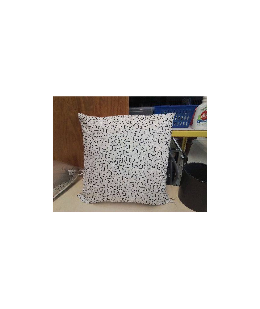 COUSSIN BLANC ET BEIGE AVEC MOTIF 