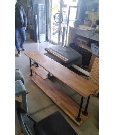 ETAGERE BASSE 3 NIVEAUX / STYLE INDUS 