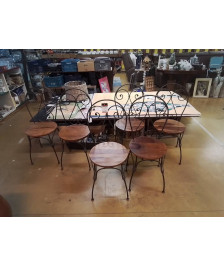 LOT DE 6 CHAISES FER FORGER 