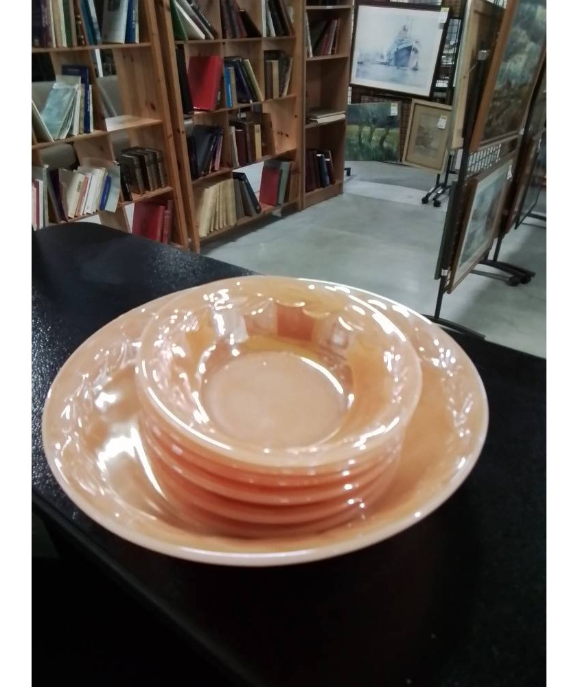 COUPE ET 6 COUPELLES OVEN FIRE KING ANNÉES 50 /60