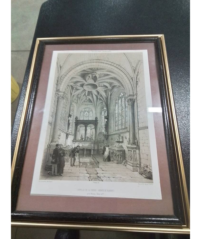 GRAVURE ABBAYE DE VALMONT ADRIEN DAUZATS 1804 1868