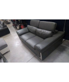 CANAPE CUIR 2 PLACES - TÊTIÈRES AMOVIBLES/ EN L’ETAT