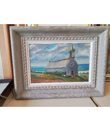 GUACHE SUR BOIS ’ CHAPPELLE EN BORDS DE MER’