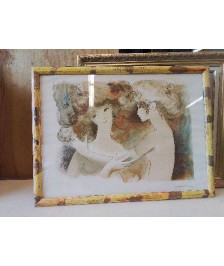 LITHOGRAPHIE ’ DEUX AMIES ’ DE ROUSSEAU GROLEE’