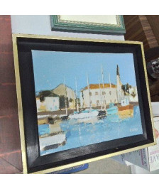 PEINTURE MARINE SIGNEE R.LEROY