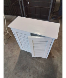 MEUBLE MURAL DE SALLE DE BAIN BOIS BLANC AJOURÉ 