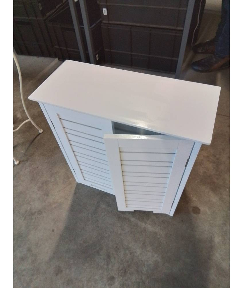 MEUBLE MURAL DE SALLE DE BAIN BOIS BLANC AJOURÉ 