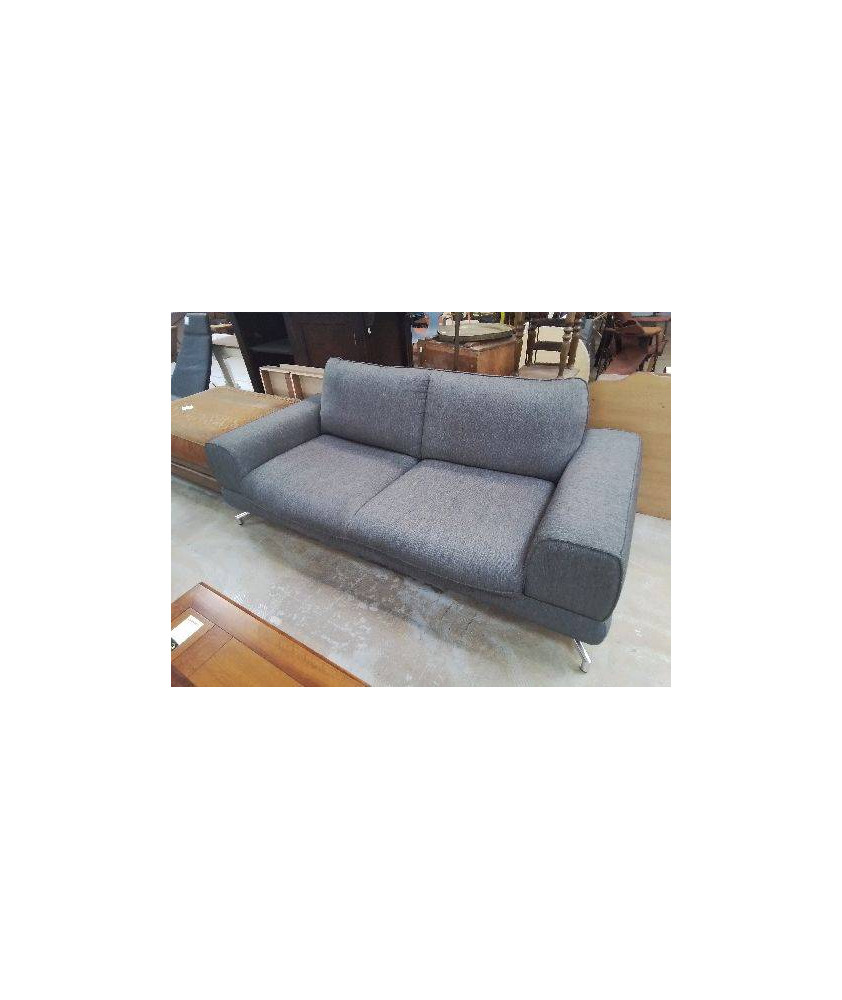 CANAPÉ DEUX PLACES TISSUS GRIS 