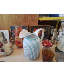 BROC BLEU MOTIF FLORAL 