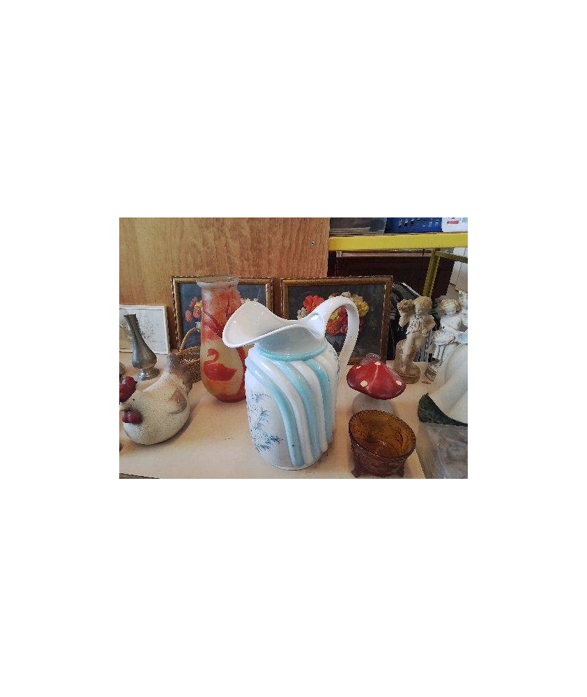 BROC BLEU MOTIF FLORAL 