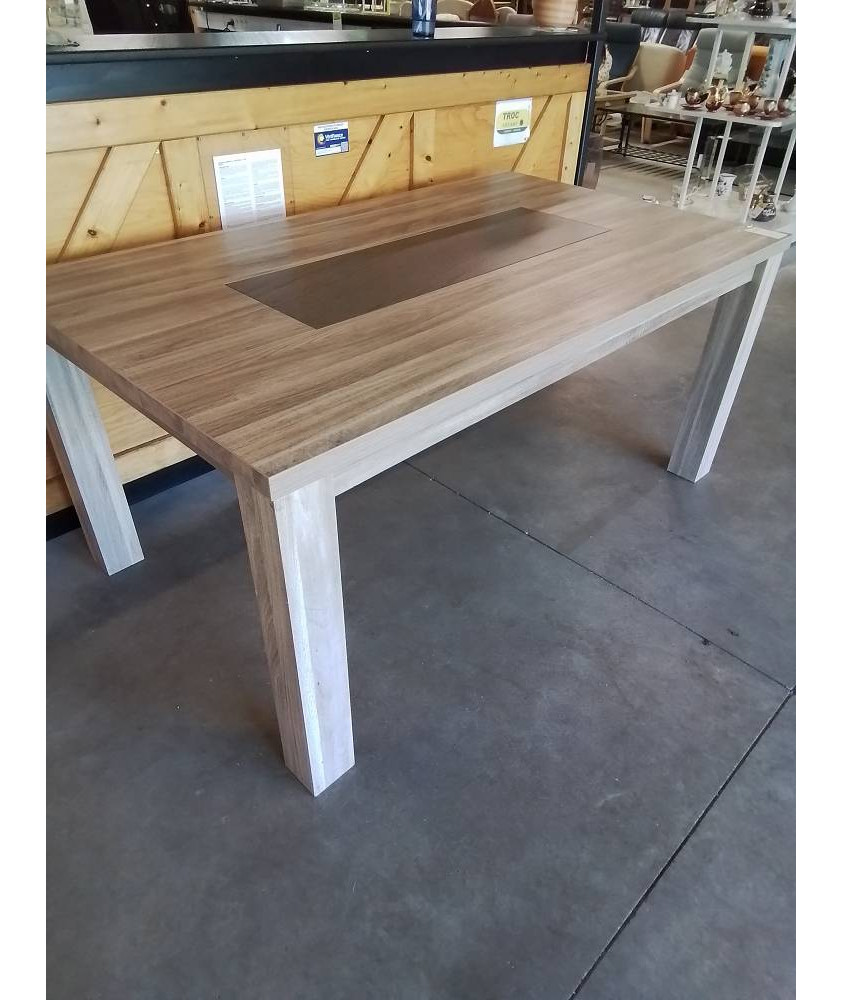 TABLE RECTANGULAIRE BOIS GRIS 170X102X78CM