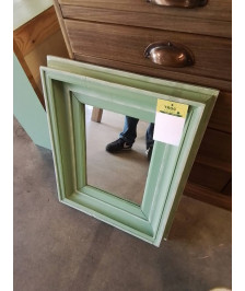 MIROIR RECTANGULAIRE BOIS MOULURÉ PEINT VERT
