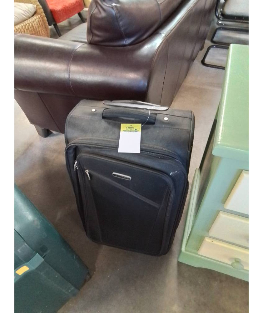 VALISE A ROULETTES TISSU NOIR IN EXTENSO