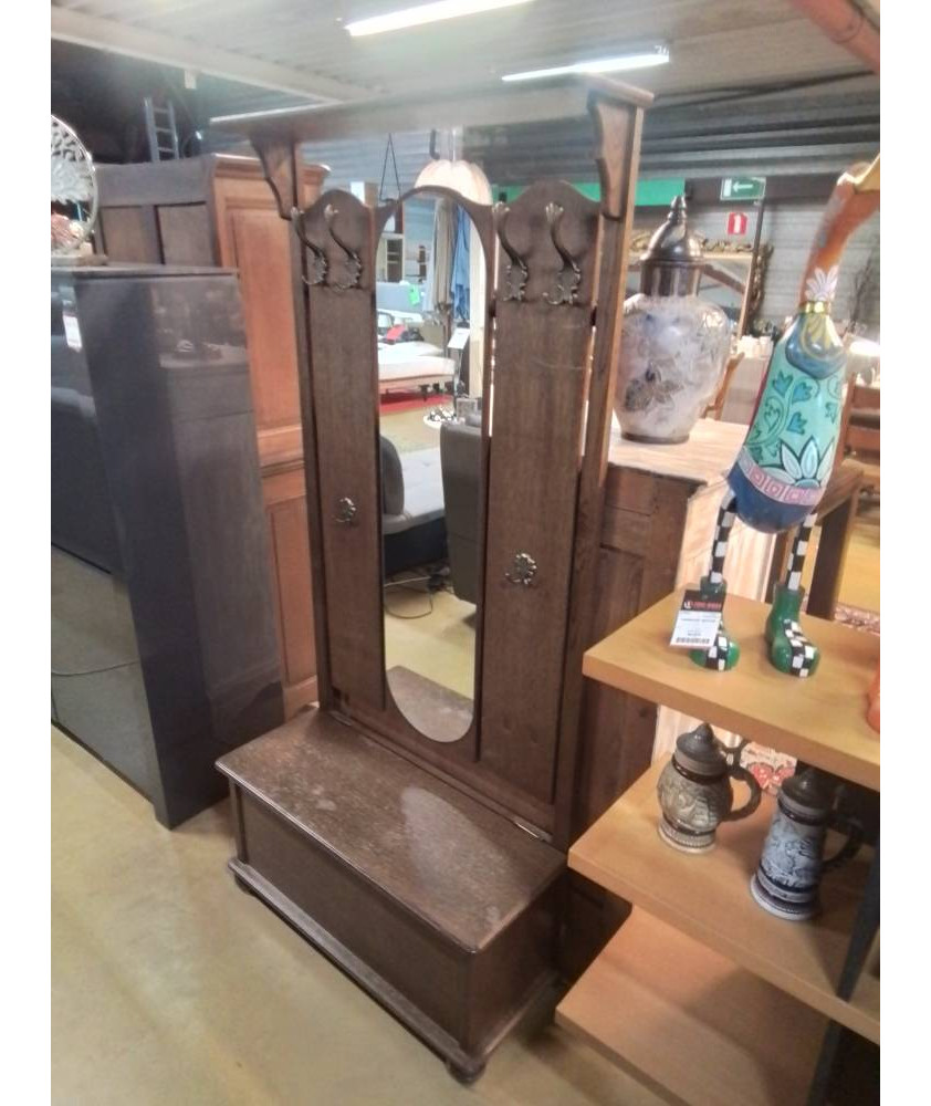 PORTE MANTEAUX AVEC MIROIR ET COFFRE 