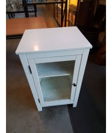 MEUBLE BOIS BLANC GRILLAGÉ 1 PORTE