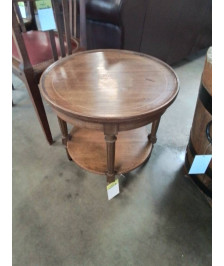 TABLE BASSE RONDE A COLONNES 2 NIVEAUX STYLE LOUIS XVI