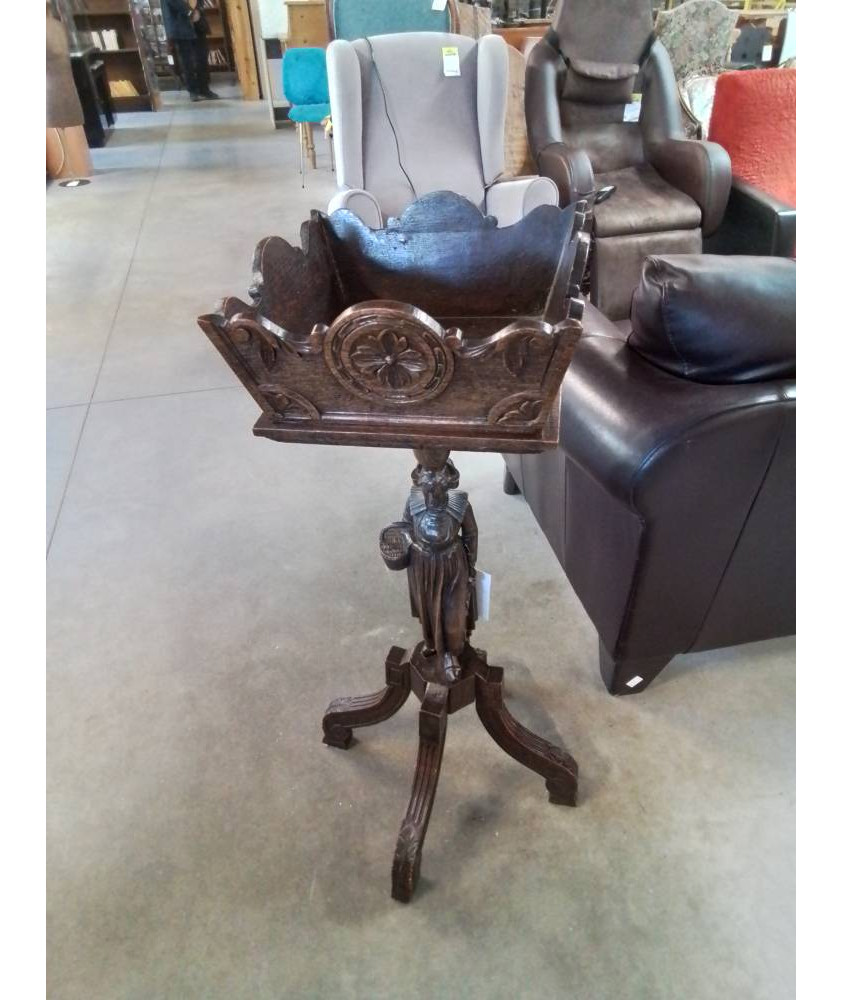 JARDINIÈRE SUR PIED BOIS SCULPTÉ A LA FERMIÈRE DÉBUT XXE