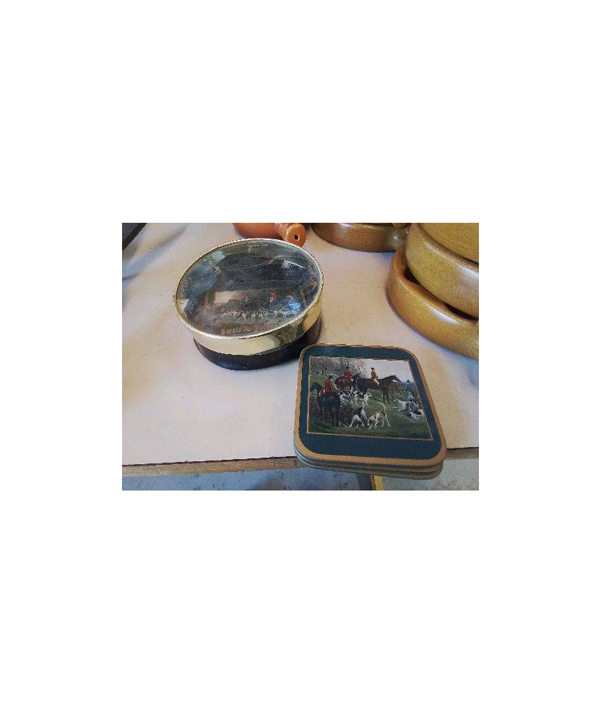 LOT DE 6 D3SSOUS DE VERRES CHASSES 