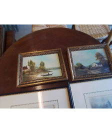 COLLAGE SUR PANNEAU PAYSAGE RURAL