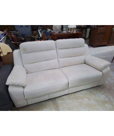 CANAPÉ 2/3 PLACES CUIR BEIGE CLAIRE 