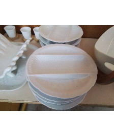 ASSIETTE À ASPERGE BLANCHE EN PORCELAINE 