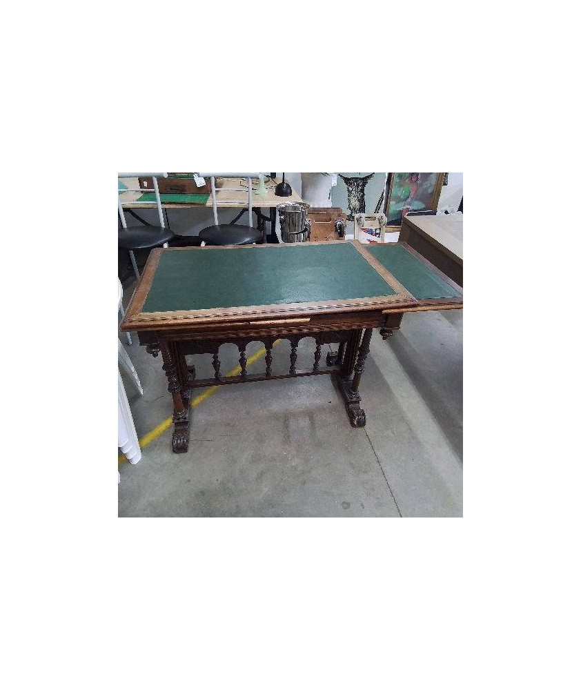 BUREAU DESSUS CUIR VERT TIRETTES