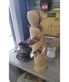 STATUE BOIS - COUPLE ENLACE 