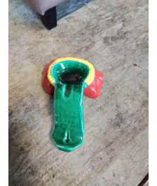 SOUVENIR ÉPAULETTE LÉGION ÉTRANGERE CÉRAMIQUE VERT ROUGE JAUNE ANNÉES 60