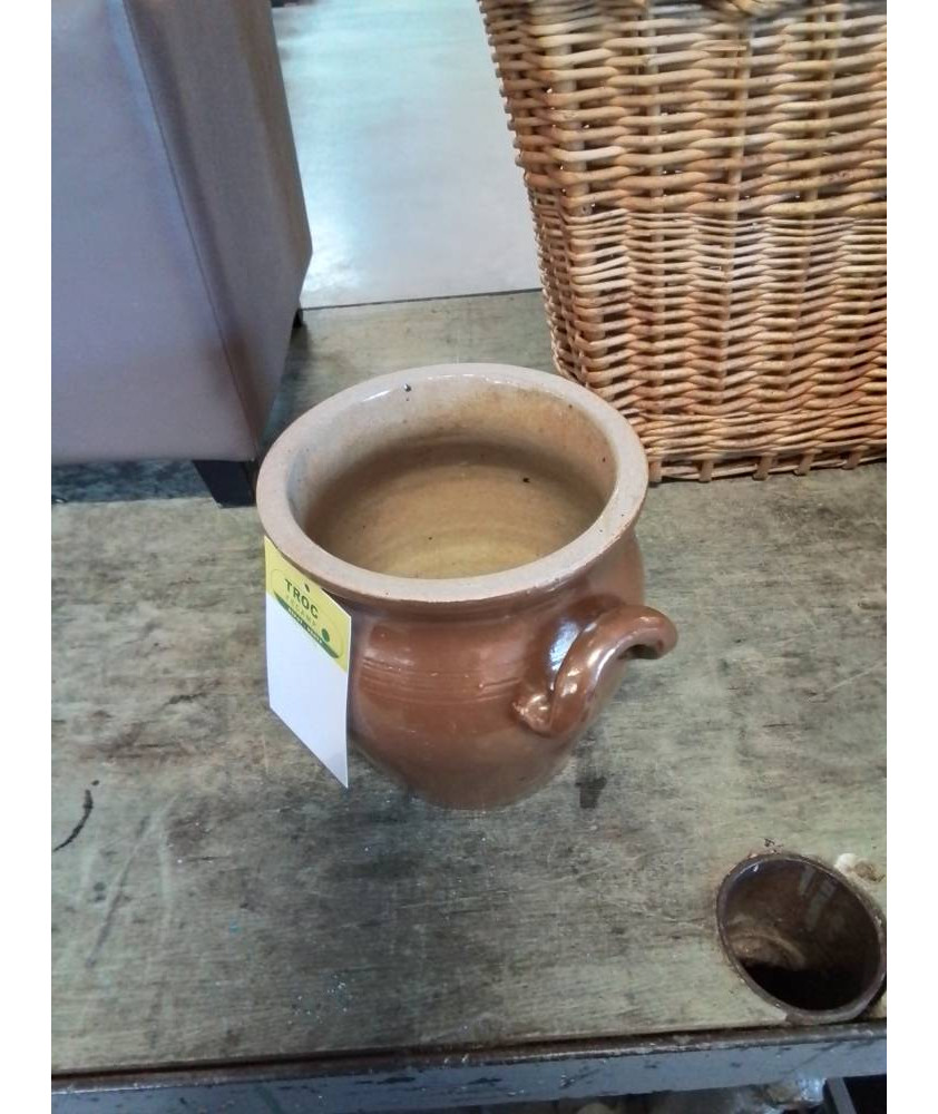 POT A SALER GRÈS VERNISSÉ A OREILLES 