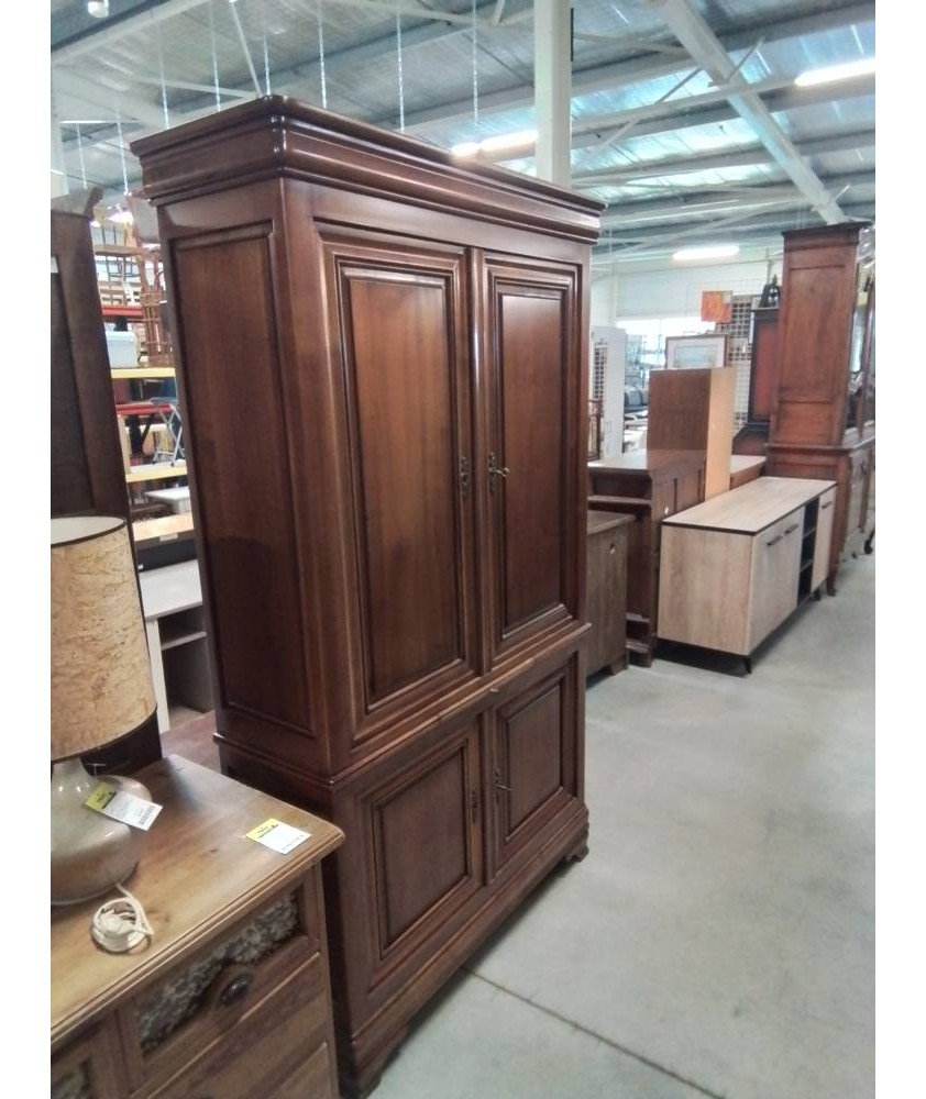 BUFFET BOIS CLAIR MOULURÉ 4 PORTES 1 TABLETTE STYLE LOUIS PHILIPPE 