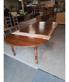 TABLE OVALE A ABATTANTS BOIS 6 PIEDS TOURNÉS 6RAL29,5CM 113X136X74CM