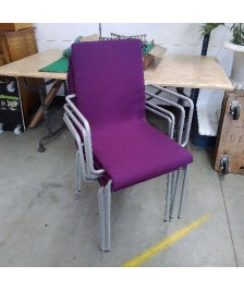 LOT DE 4 FAUTEUILS MAUVE 